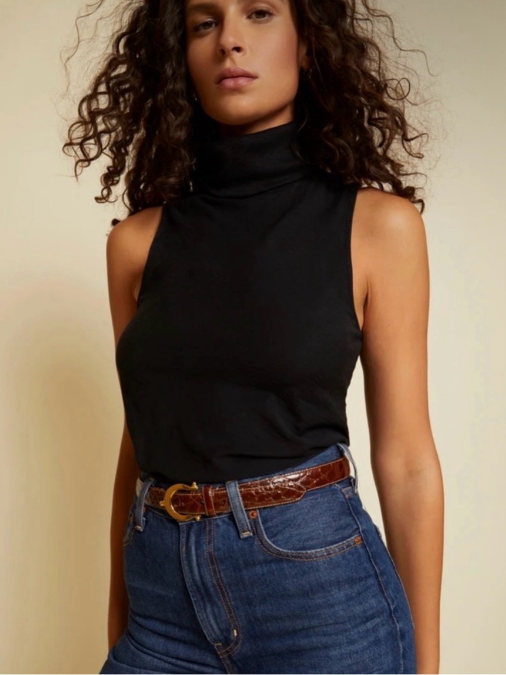 Nation LTD Sleeveless Turtleneck Tank - Black
